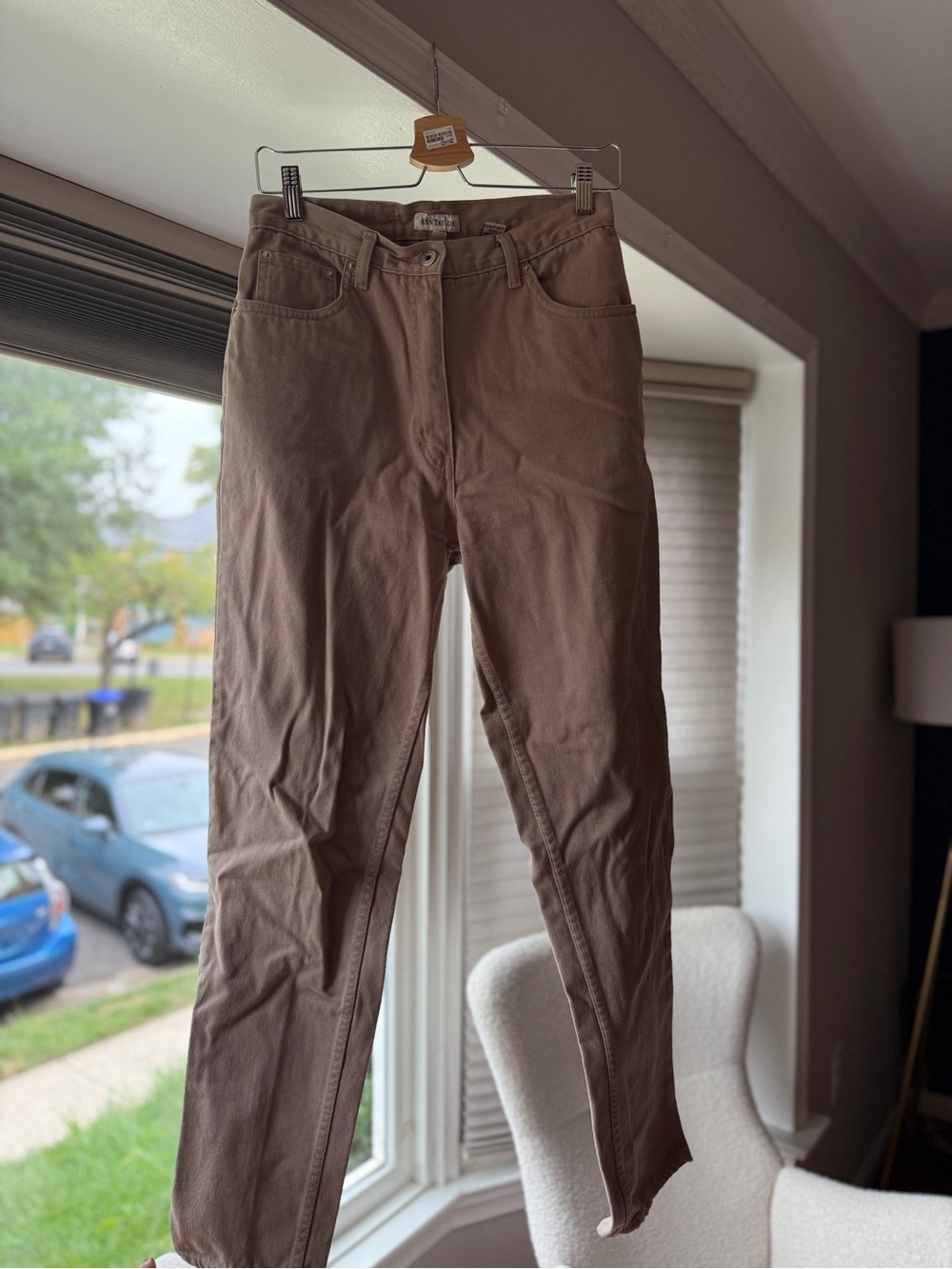 Vtg Ann Taylor Brown Tan Straight Leg Jeans Sz 10L